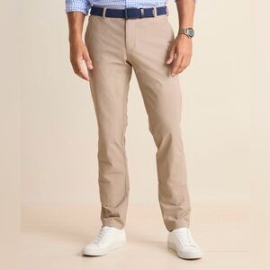 Vineyard Vines Performance On-The-Go Original Pants Stretch Tan Men's 40 x 32